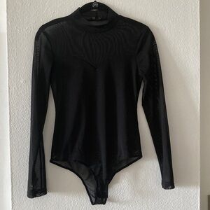 Elegant Black Long Sleeve Bodysuit